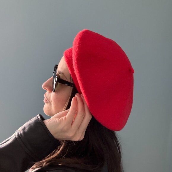 Red Wool Beret Hat Vintage Betmar - Picture 16 of 16